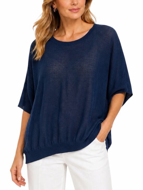 J. Crew Sweaters - J. Crew Batwinged Crew Neck Sweater 3/4 Sleeve Blue Size XS